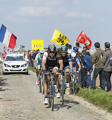 Image showing Group of Cyclists- Paris Roubaix 2014