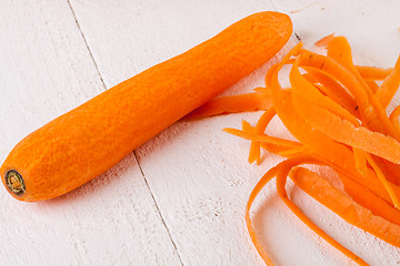 Image showing Fresh peeled carrots