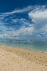 Image showing Beautiful tropical beach with lush vegetation