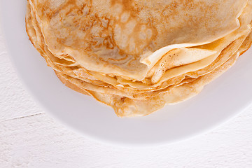 Image showing Delicious Pancakes on Plate Served