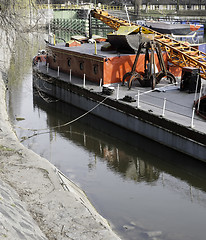 Image showing Ships moored at a shipyard