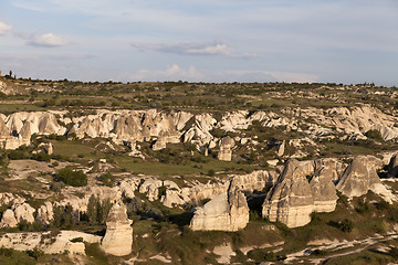 Image showing View on evening Cappadocia valley in spring