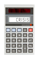 Image showing Old calculator - crisis