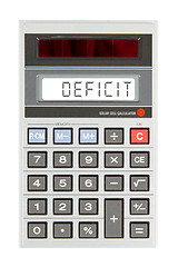 Image showing Old calculator - deficit