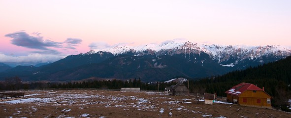 Image showing Romantic sunset in mountain