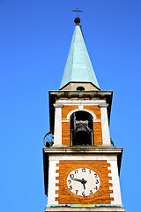 Image showing olgiate olona old  and church tower bell sunny day 