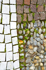 Image showing old  milan      in  wall  brick   the    abstract  background   