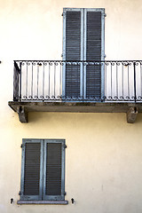 Image showing terrace europe       in  the milano old   window   grate