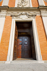 Image showing door   in italy  lombardy   column     wild angle