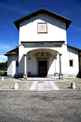 Image showing  church  in  the villadosia  old   closed brick tower italy  lom