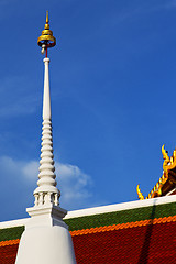 Image showing bangkok in the temple tower   asia sky and  colors religion