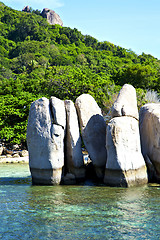 Image showing  blue lagoon  stone in thailand kho tao bay  a  water   south ch