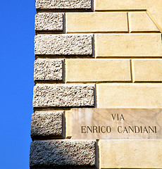 Image showing milan  in italy old church concrete wall  plate sky