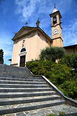 Image showing  lombardy    in  the jerago old   church  closed brick tower 