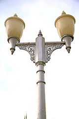 Image showing street lamp bangkok thailand  in the sky   palaces  temple   abs