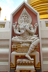 Image showing siddharta   in the temple bangkok three face        step     wat