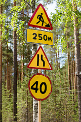 Image showing road signs. repair