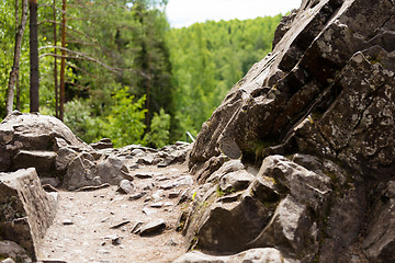 Image showing path among the rocks. northern nature