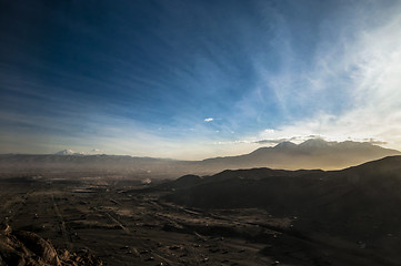 Image showing Peruvian highland with vulcanoes view Arequipa, Peru.