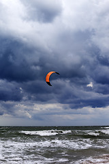 Image showing Power kite at sky before rain