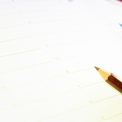 Image showing Color pencil and agenda