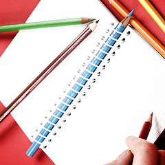 Image showing Pencil and agenda