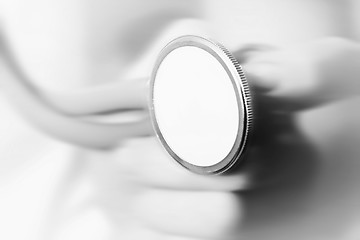 Image showing Young doctor with stethoscope.