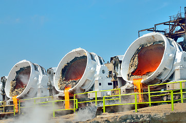 Image showing Steel buckets to transport the molten metal