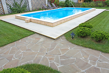 Image showing Swimming pool in the yard of a private home.