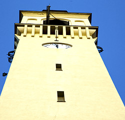 Image showing olgiate    wall  and church tower bell sunny  