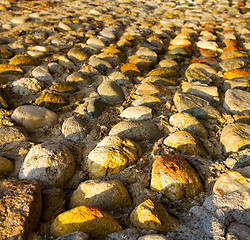 Image showing old  milan      in italy l  brick   the    abstract  