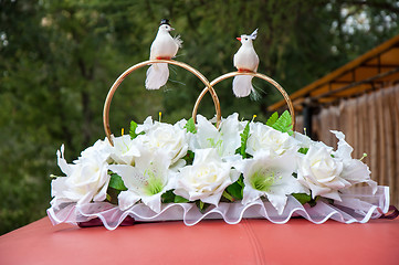 Image showing Wedding car decoration