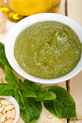 Image showing Italian basil pesto sauce ingredients