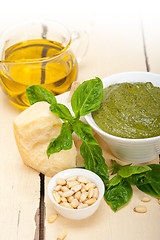 Image showing Italian basil pesto sauce ingredients