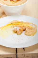 Image showing Hummus with pita bread 