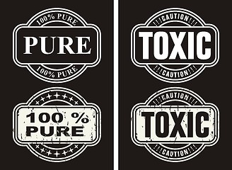 Image showing Business Set Stamps pure and Toxic