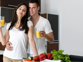 Image showing happy young couple in kicthen