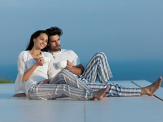 Image showing relaxed young couple at home