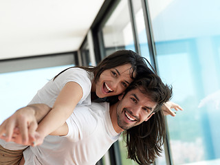 Image showing relaxed young couple at home