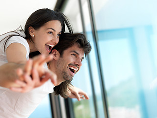 Image showing relaxed young couple at home