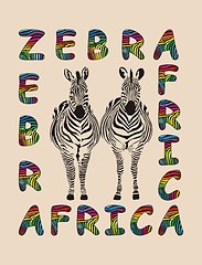 Image showing Africa - Zebras Background