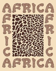 Image showing Background Texture Leopard and with Text Africa
