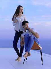 Image showing relaxed young couple at home