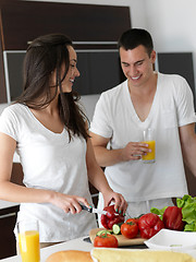 Image showing happy young couple in kicthen