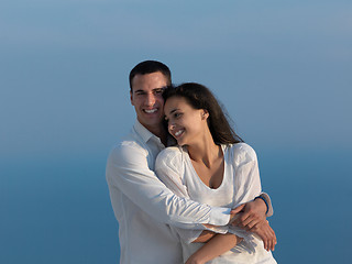 Image showing happy young romantic couple have fun arelax  relax at home