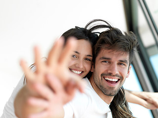 Image showing relaxed young couple at home