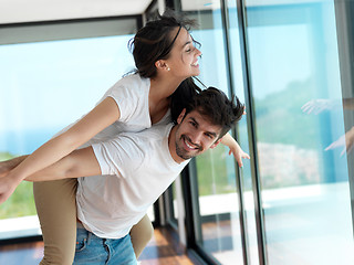 Image showing relaxed young couple at home