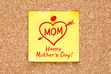 Image showing Happy Mothers Day Concept Sticky Note