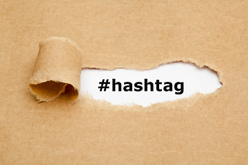 Image showing Hashtag Torn Paper Concept