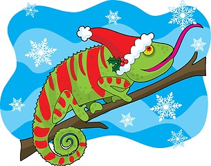 Image showing Christmas Chameleon